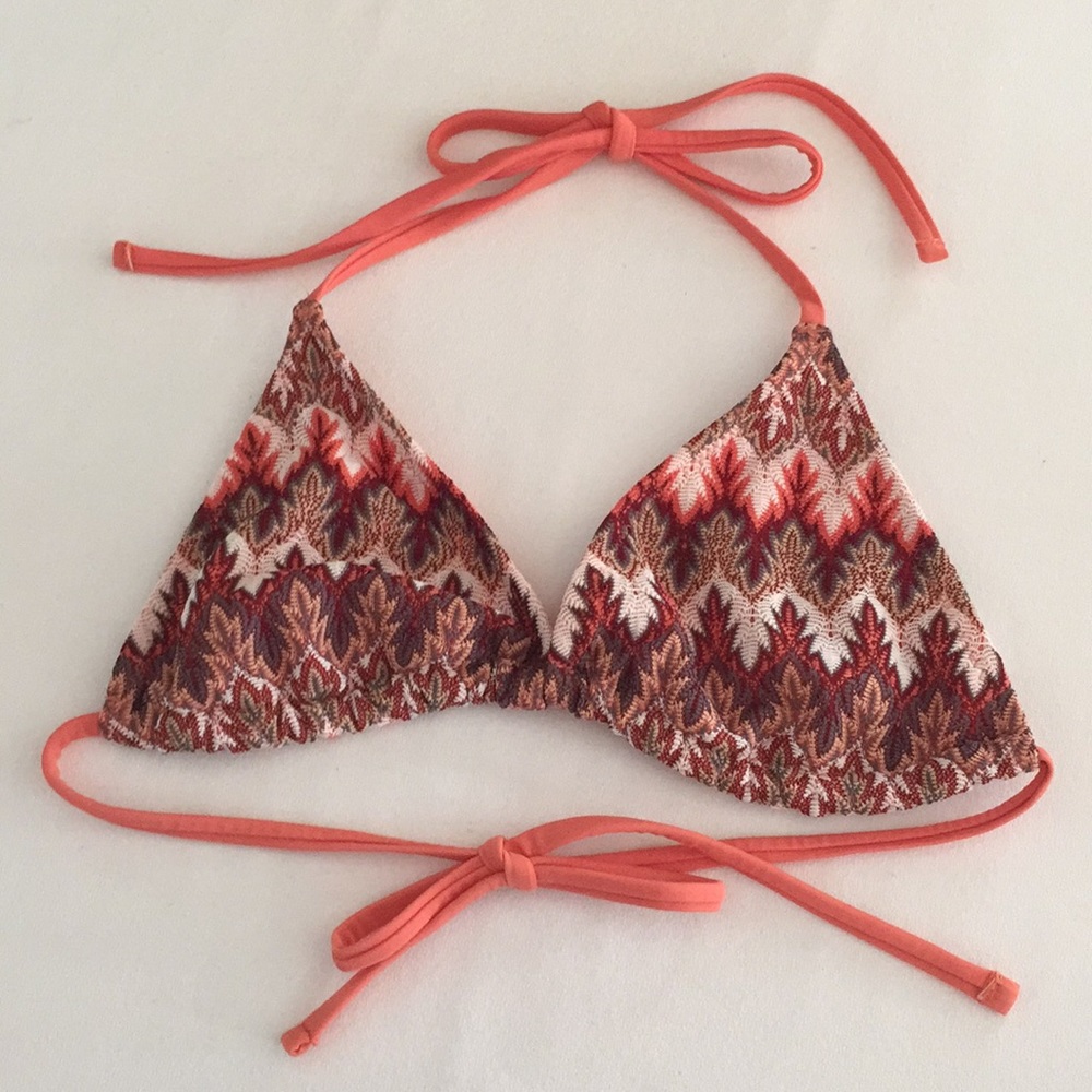 Orange and Brown Bikini Top
